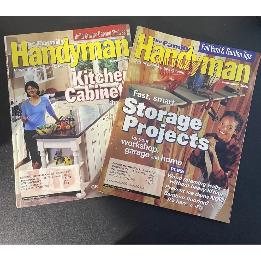 Family Handyman DIY Magazine Lot (September and October 2000 issues)